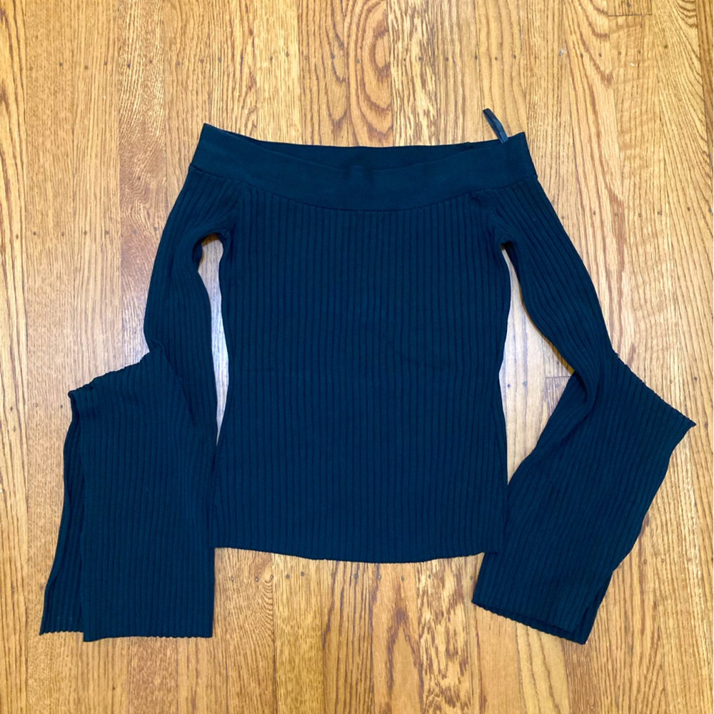 Elegant Black Off-Shoulder Sweater